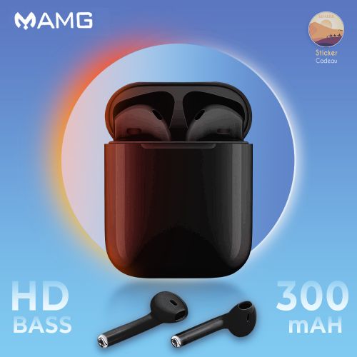 Amg Écouteurs sans fil Écouteurs légers Kit Bluetooth tws Microphone i66 noir intégré sticker
 Fiche Technique et Prix au Maroc
